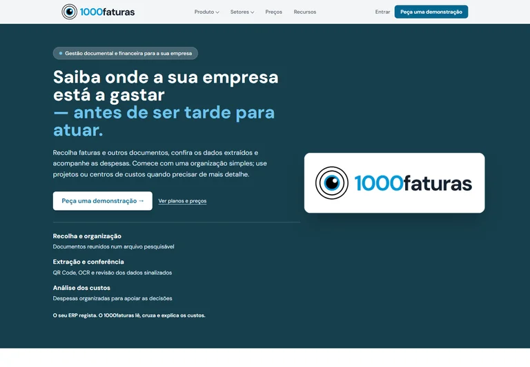 Homepage of 1000faturas.pt