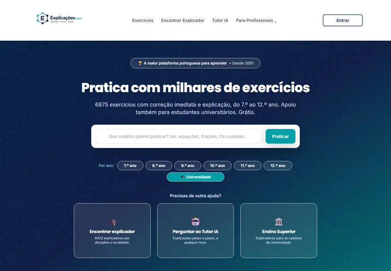 Homepage of explicacoes.com