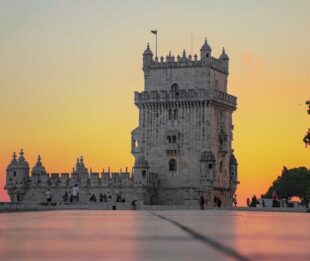 gray concrete castle during sunset